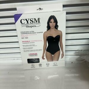 CYSM Black Strapless Compression Body Shaper